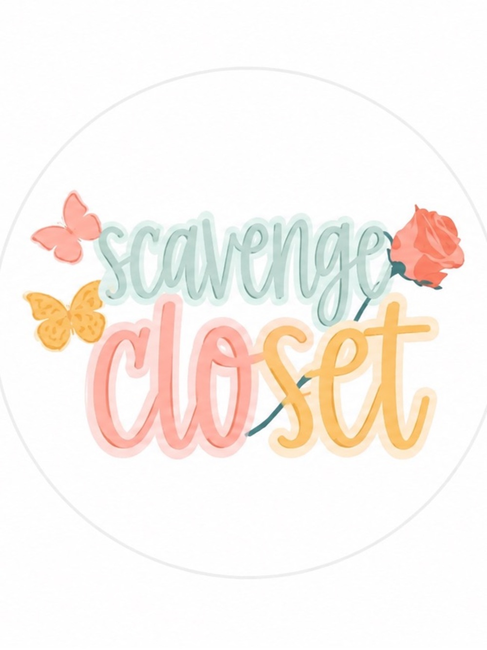 Scavenge Closet Decorative Storage Label - Pastel Coral, Mint & Gold